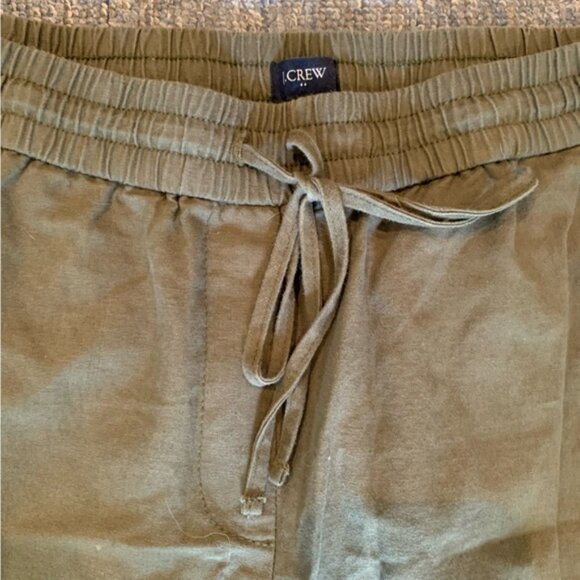 J. CREW FACTORY OLIVE GREEN LINEN DRAWSTRING STRAIGHT ANKLE PANTS - SIZE… - Picture 9 of 14
